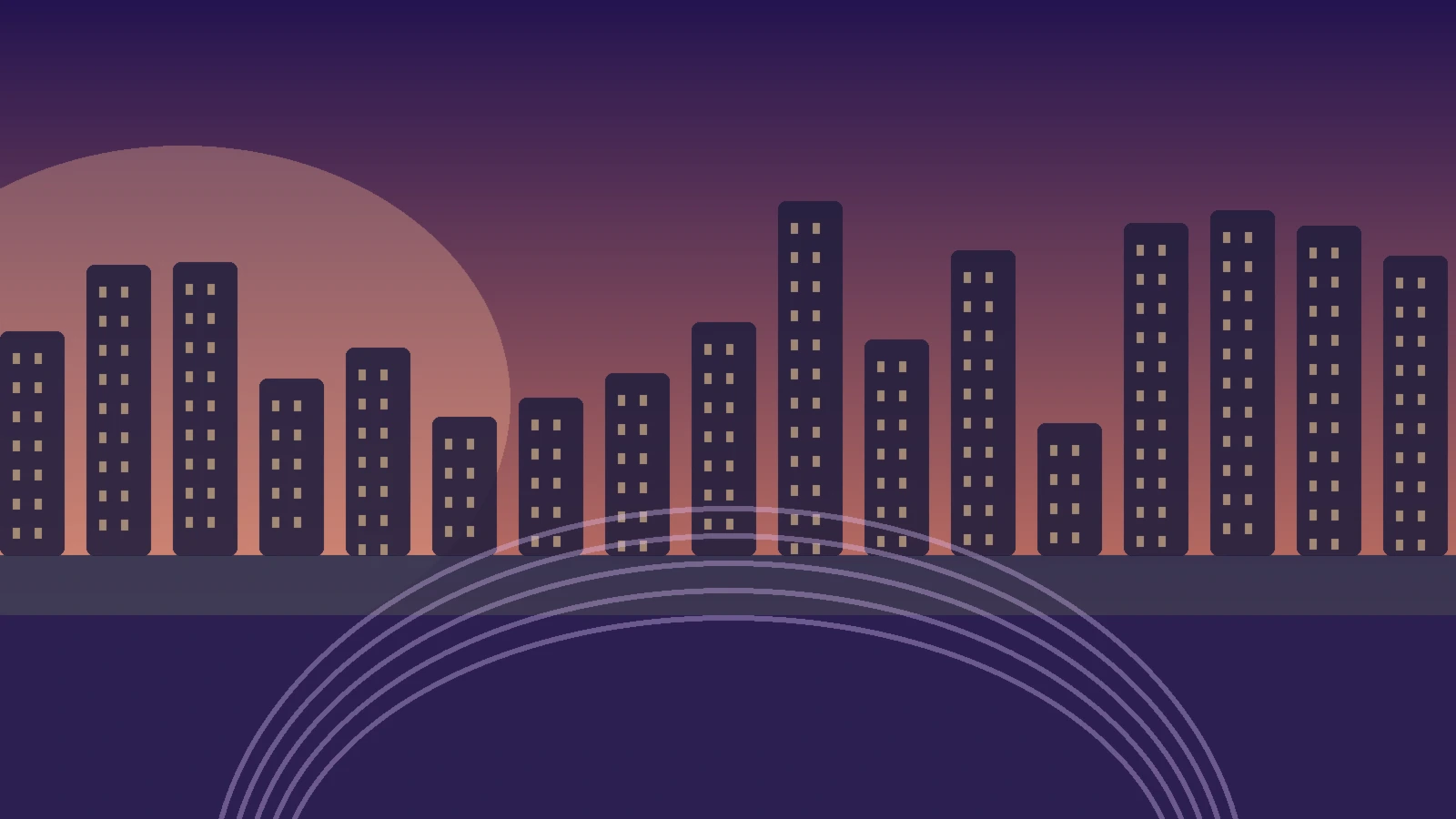 City at dusk